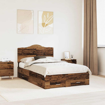 Bed Frame with Headboard Old Wood 120 x 190 cm Engineered Wood