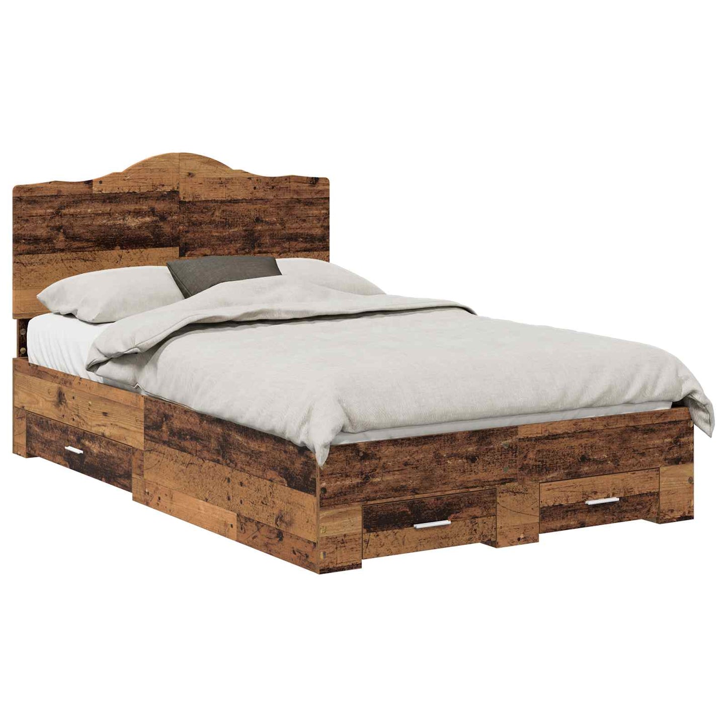 Bed Frame with Headboard Old Wood 120 x 190 cm Engineered Wood