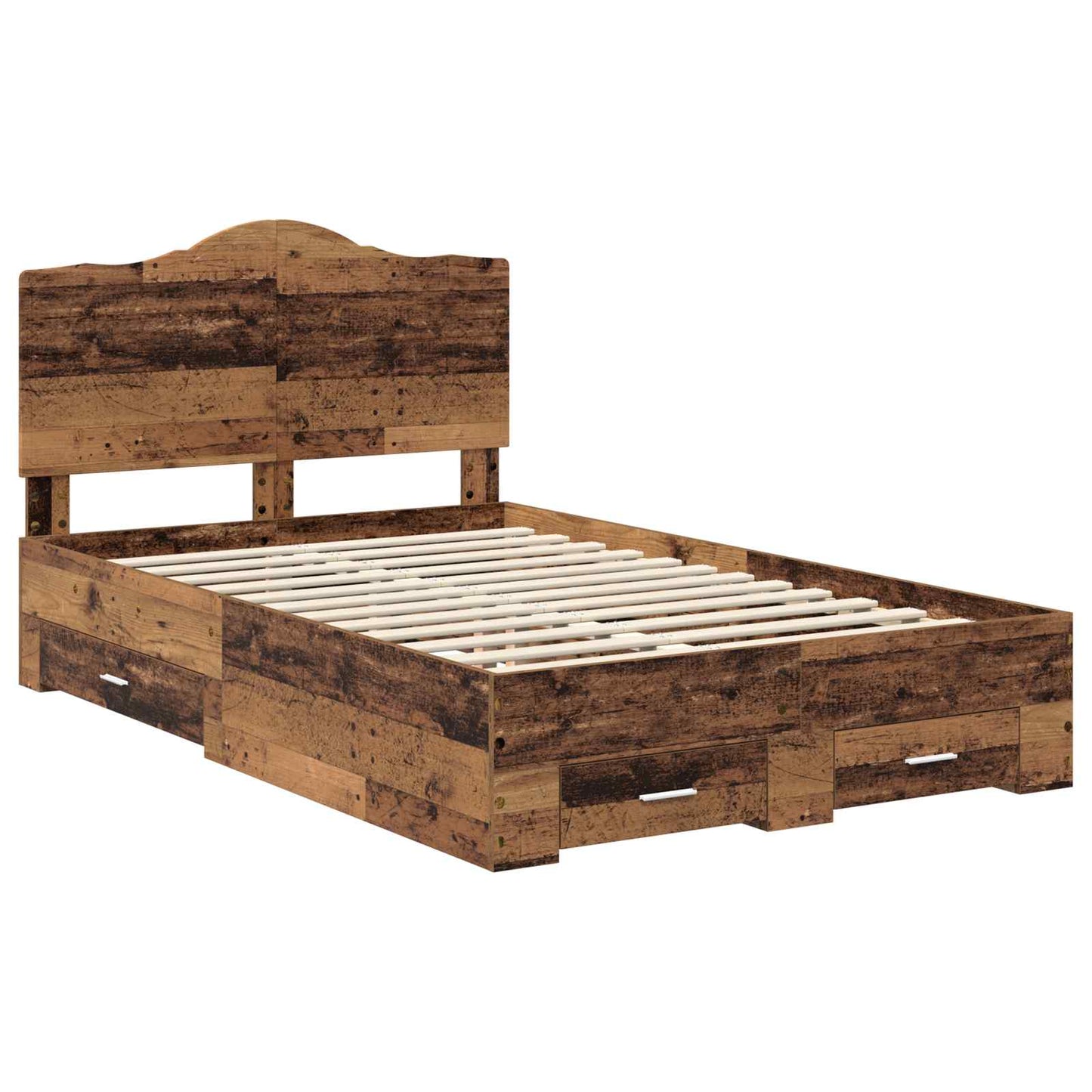 Bed Frame with Headboard Old Wood 120 x 190 cm Engineered Wood