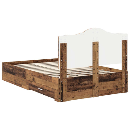 Bed Frame with Headboard Old Wood 120 x 190 cm Engineered Wood