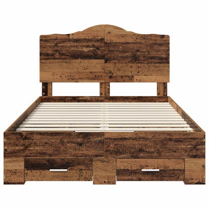 Bed Frame with Headboard Old Wood 120 x 190 cm Engineered Wood
