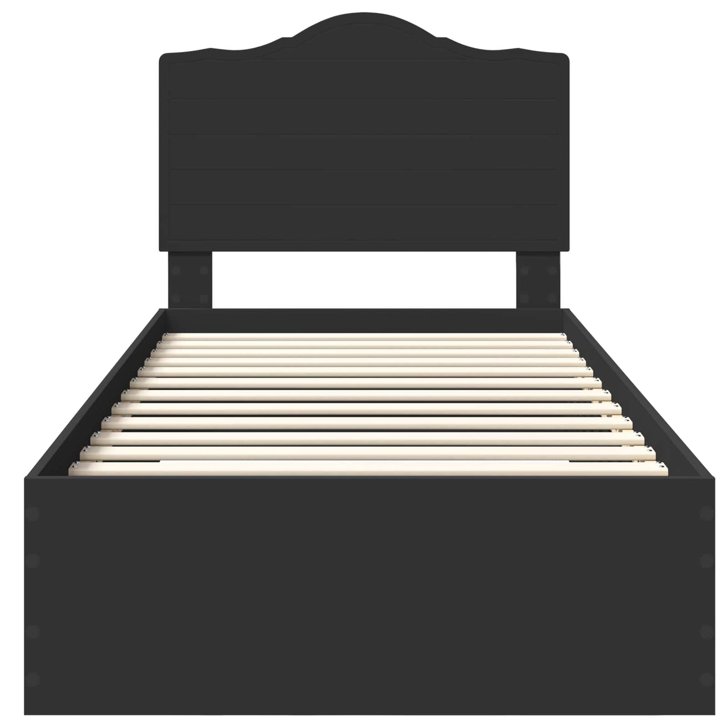 Bed Frame with Headboard Black 100 x 200 cm Engineered Wood