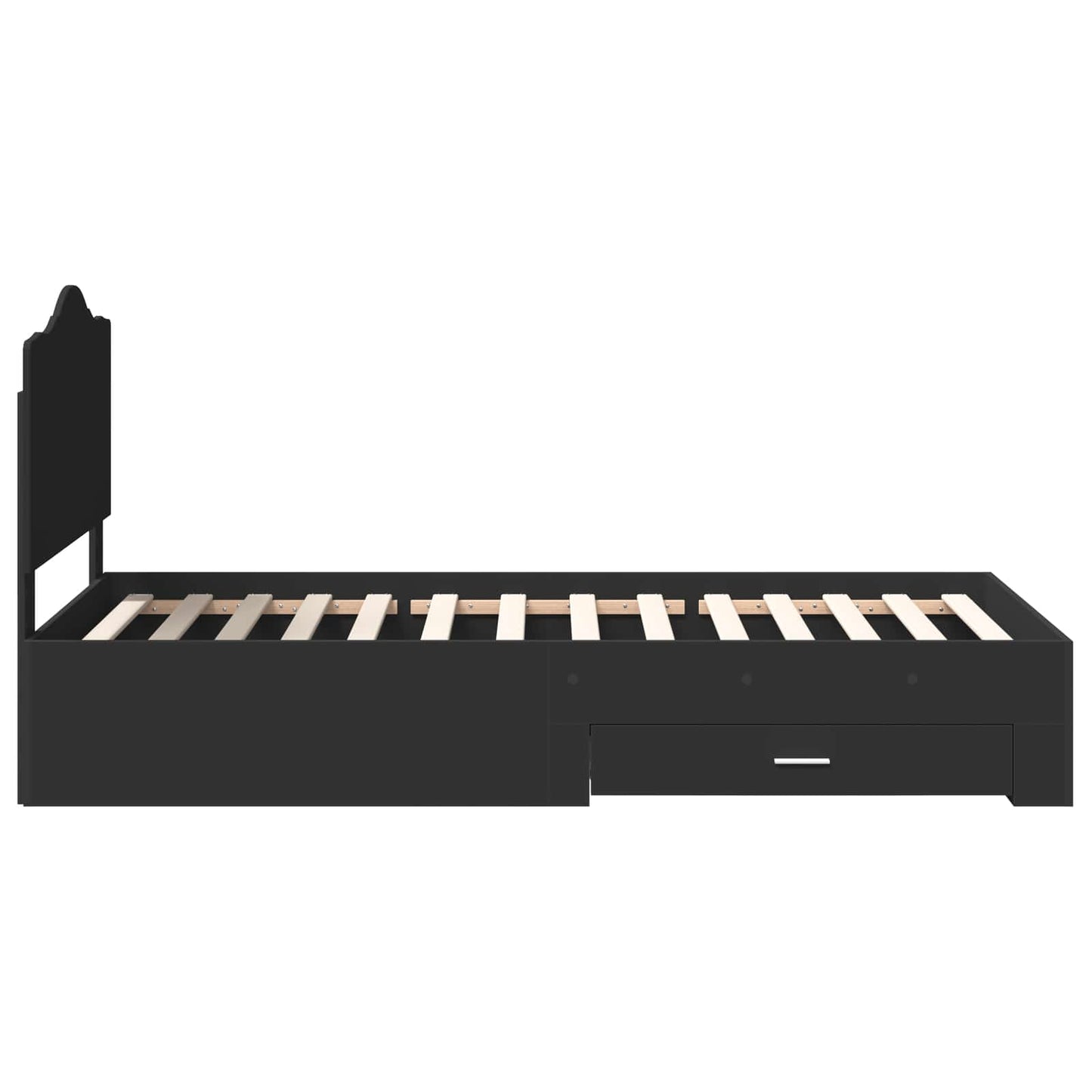 Bed Frame with Headboard Black 100 x 200 cm Engineered Wood