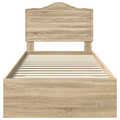 Bed Frame with Drawer Sonoma Oak 100 x 200 cm Engineered Wood