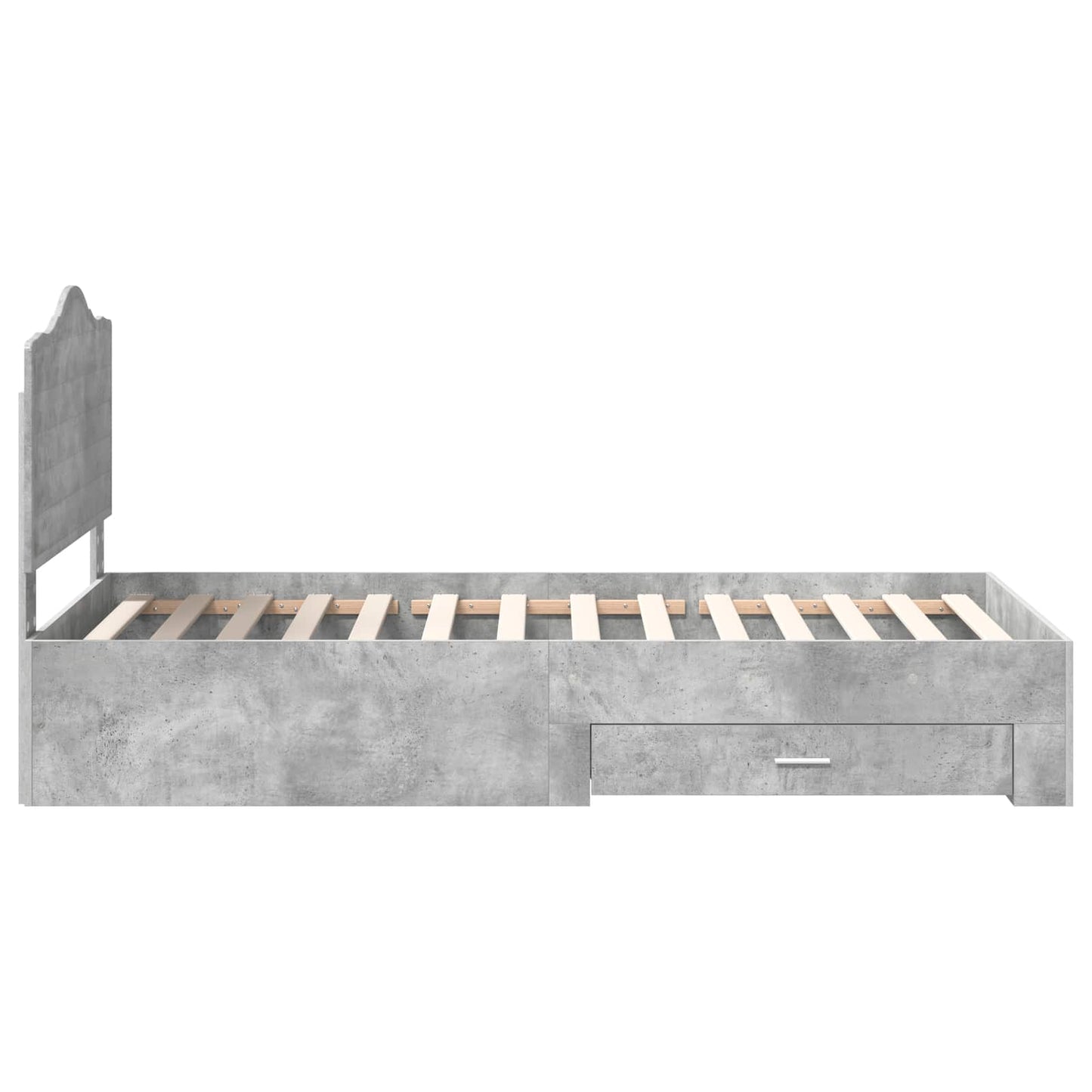 Bed Frame Concrete Grey 100 x 200 cm Engineered Wood