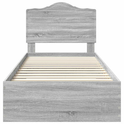 Bed Frame with Drawer Grey Sonoma 100 x 200 cm Engineered Wood