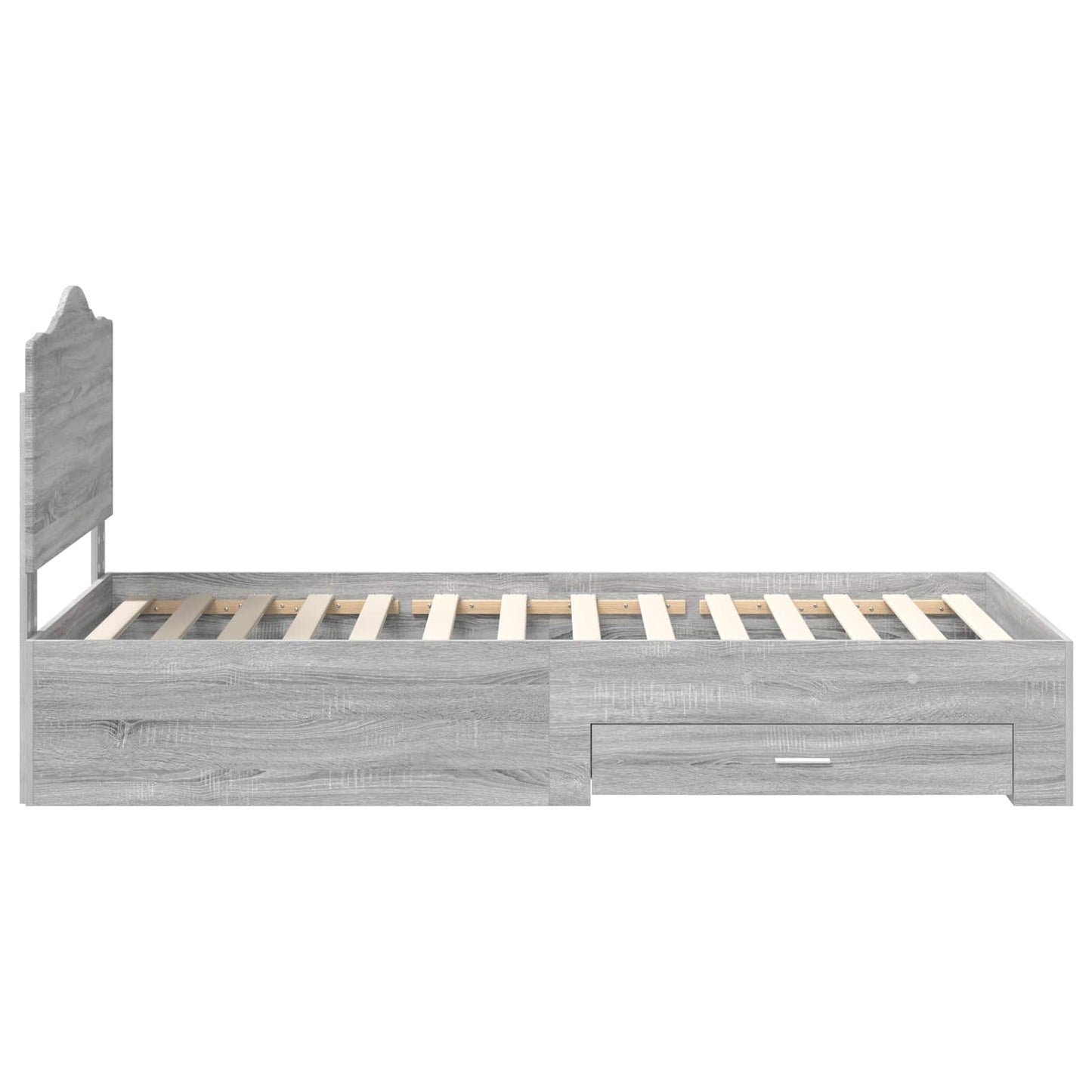 Bed Frame with Drawer Grey Sonoma 100 x 200 cm Engineered Wood