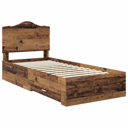 Bed Frame with Headboard Old Wood 100 x 200 cm Engineered Wood