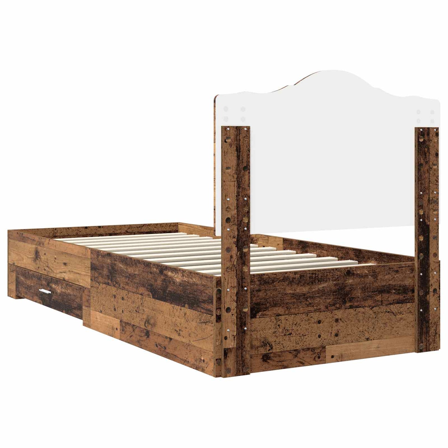Bed Frame with Headboard Old Wood 100 x 200 cm Engineered Wood