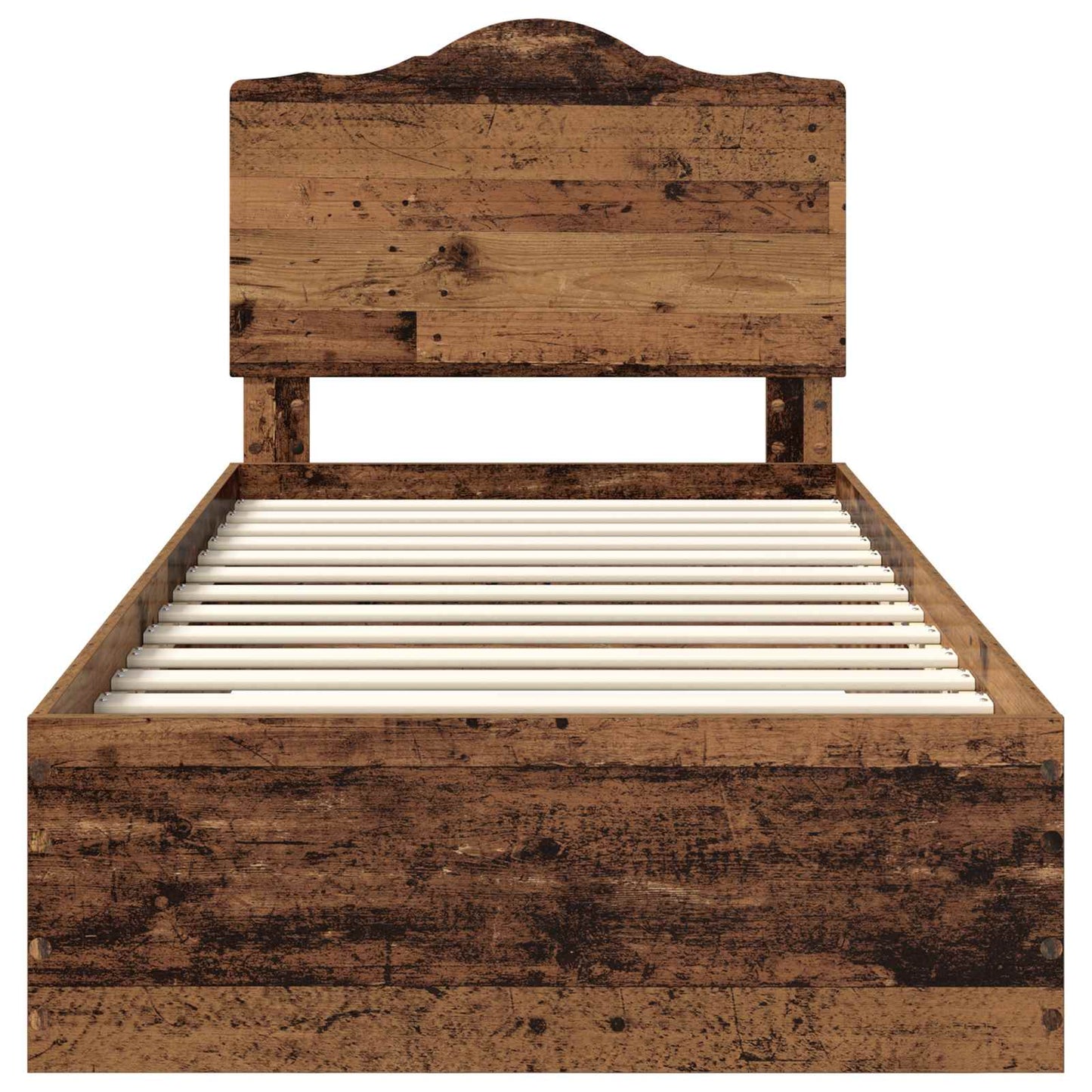 Bed Frame with Headboard Old Wood 100 x 200 cm Engineered Wood