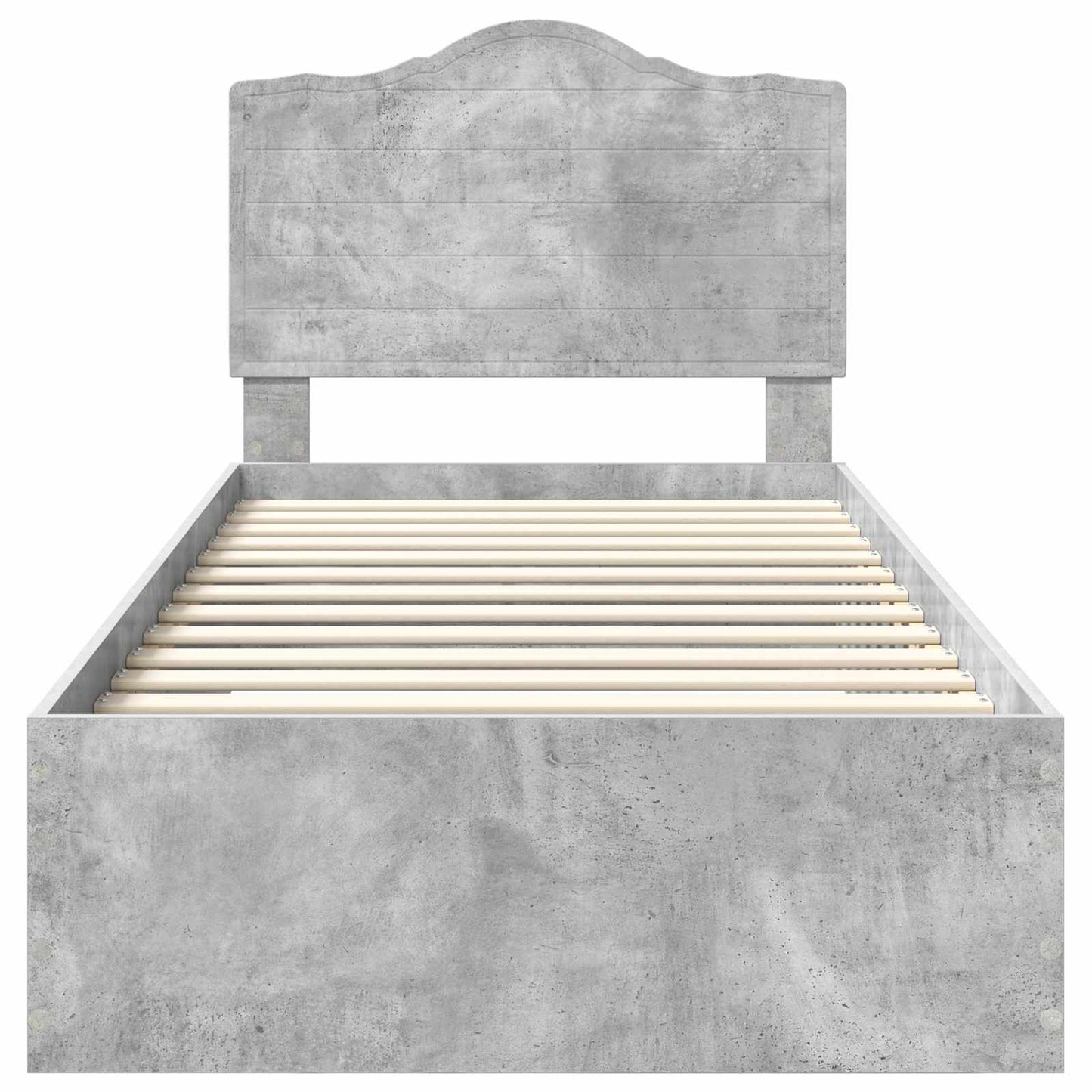 Bed Frame with Drawer Concrete Grey 90 x 200 cm Engineered Wood