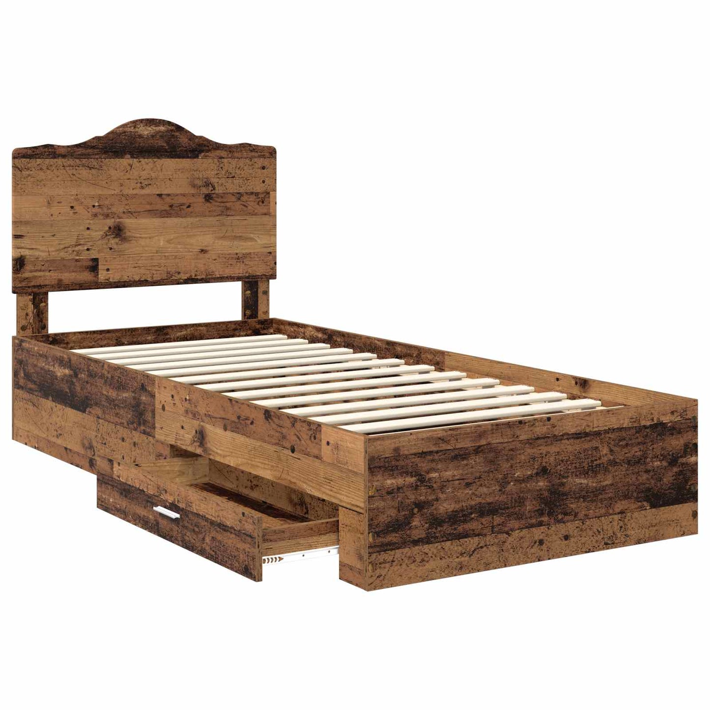Bed Frame with Headboard Old Wood 90 x 200 cm Engineered Wood