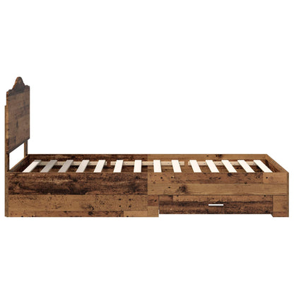 Bed Frame with Headboard Old Wood 90 x 200 cm Engineered Wood