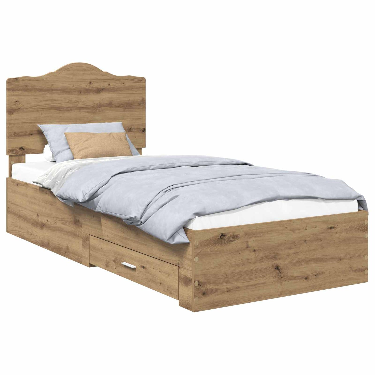Bed Frame with Drawer Artisan Oak 90 x 200 cm Engineered Wood