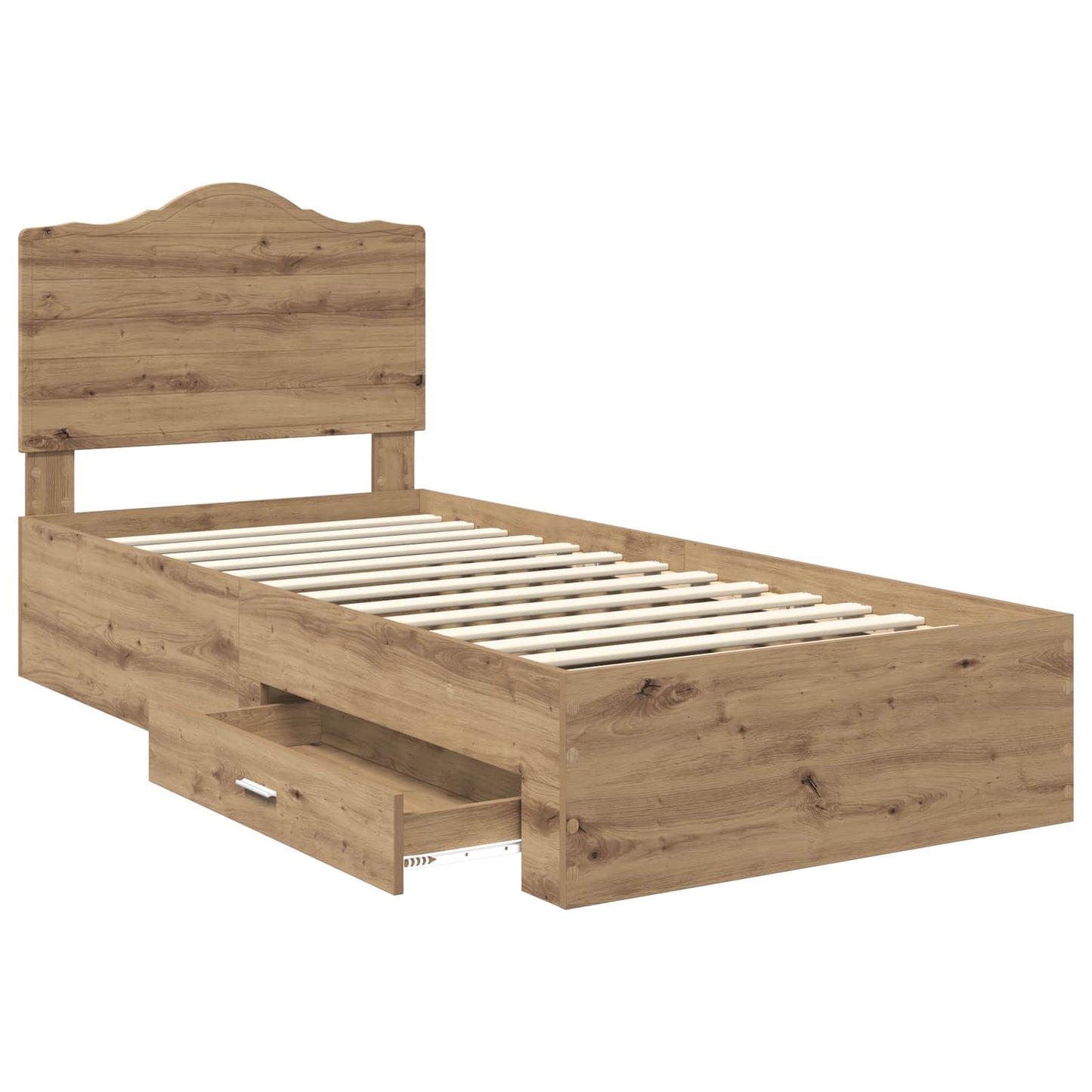 Bed Frame with Drawer Artisan Oak 90 x 200 cm Engineered Wood
