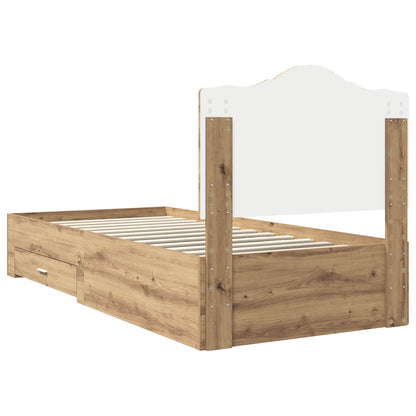 Bed Frame with Drawer Artisan Oak 90 x 200 cm Engineered Wood