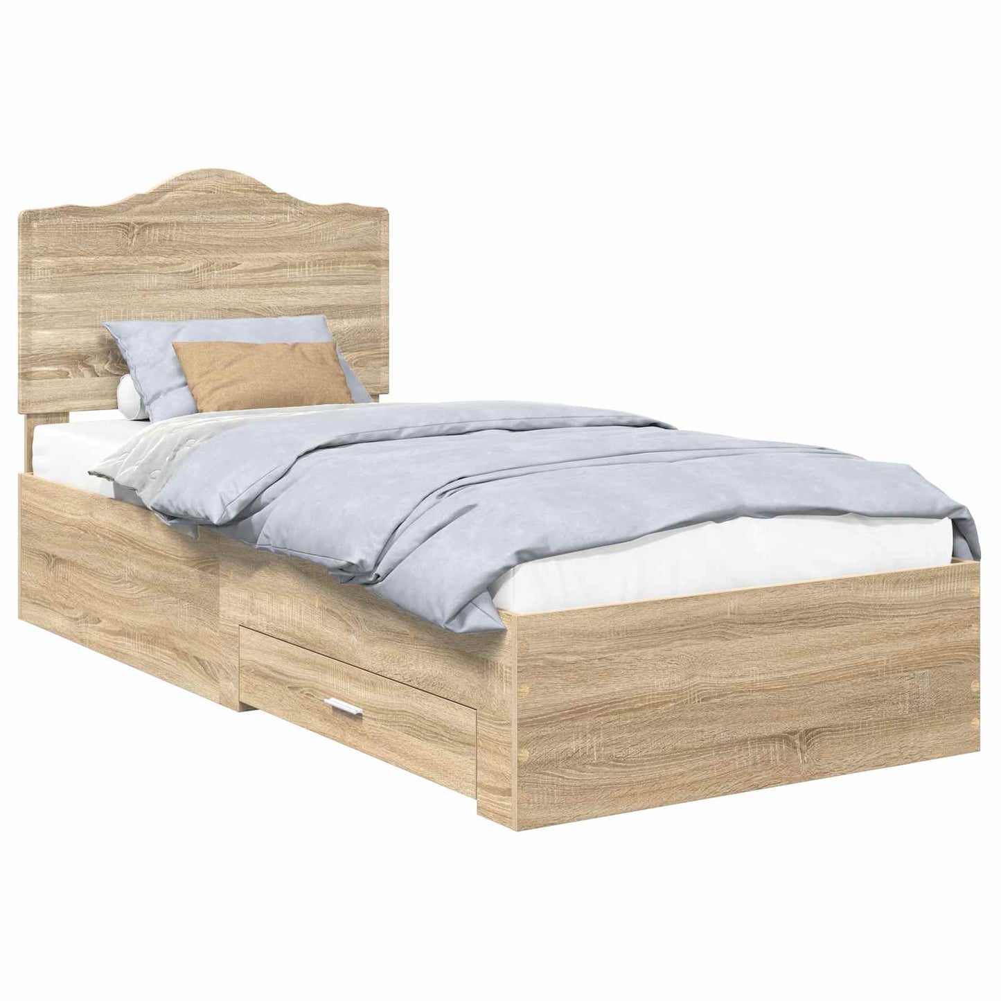 Bed Frame with Headboard Sonoma Oak 90 x 190 cm Engineered Wood