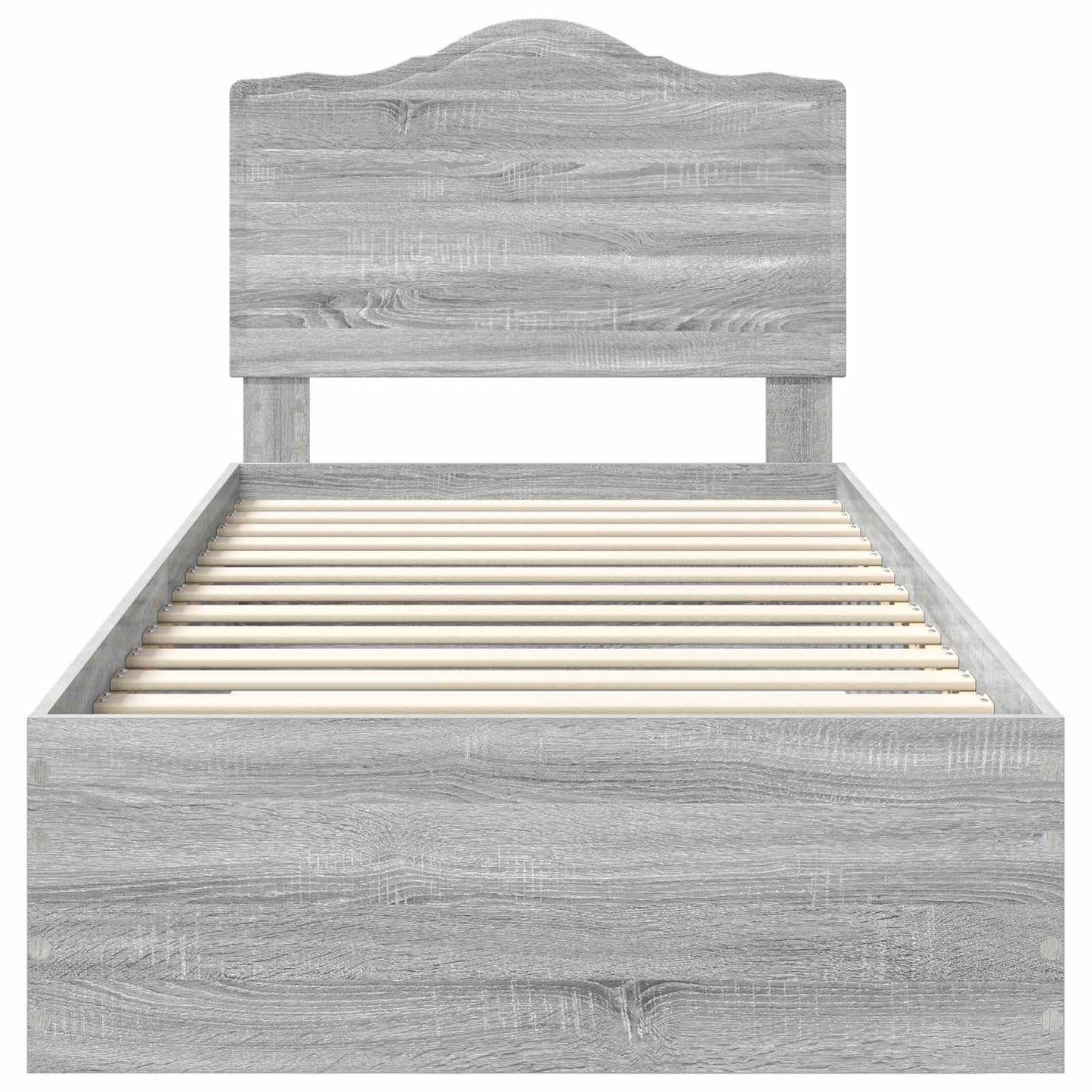 Bed Frame with Drawer Grey Sonoma 90 x 190 cm Engineered Wood