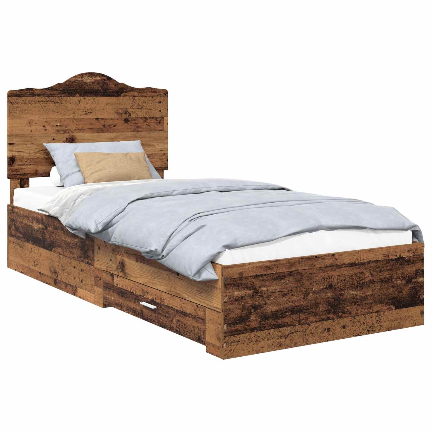 Bed Frame with Headboard Old Wood 90 x 190 cm Engineered Wood