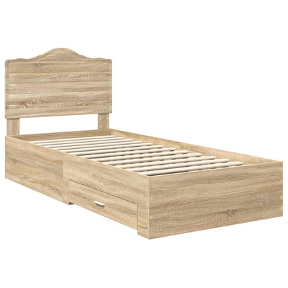 Bed Frame with Headboard Sonoma Oak 70 x 190 cm Engineered Wood