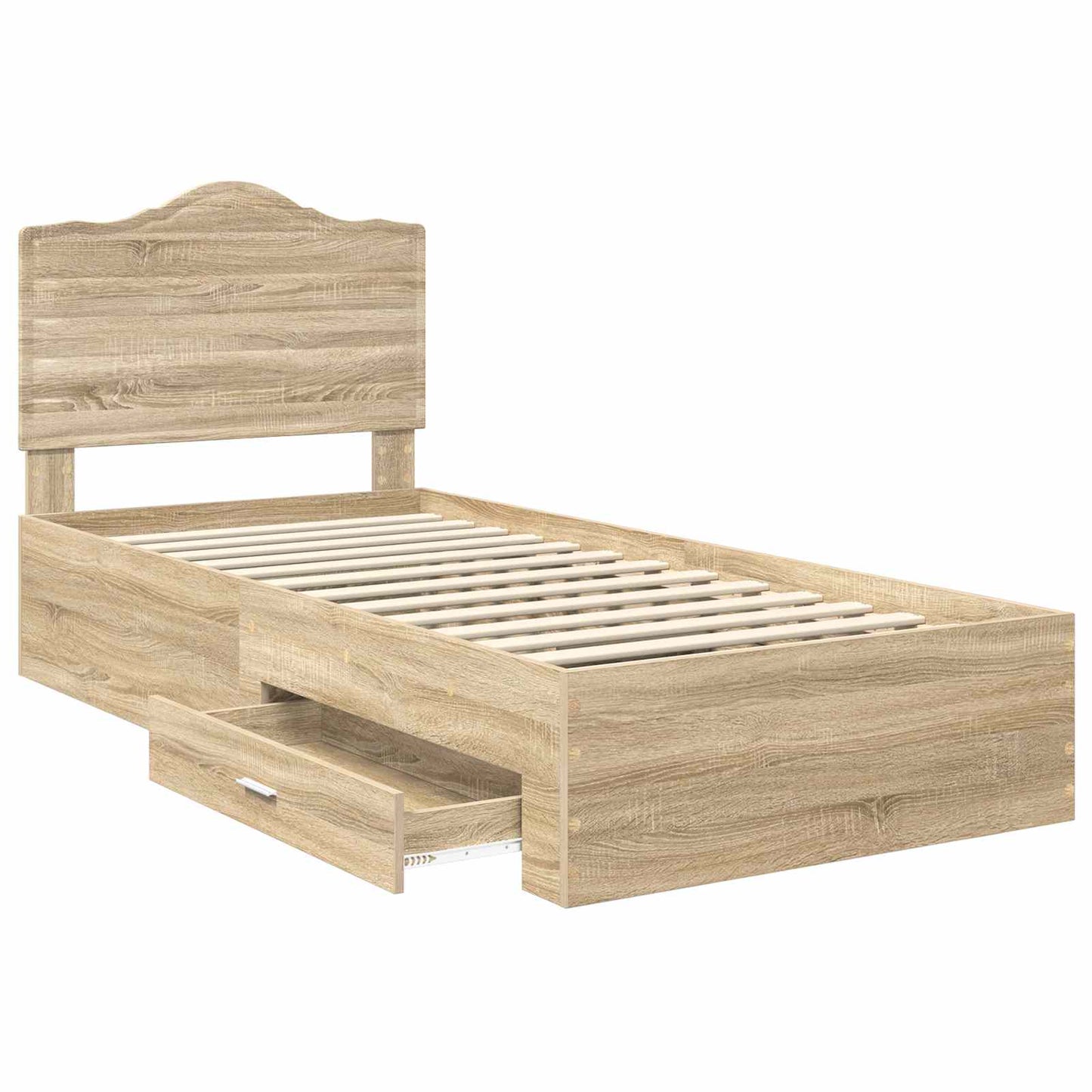 Bed Frame with Headboard Sonoma Oak 70 x 190 cm Engineered Wood
