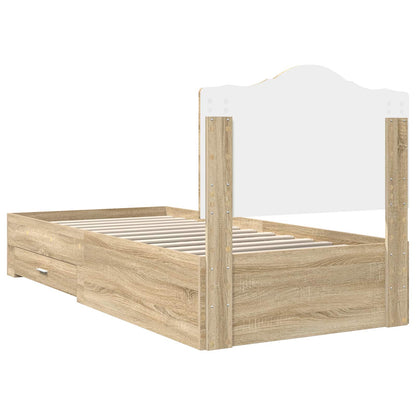 Bed Frame with Headboard Sonoma Oak 70 x 190 cm Engineered Wood