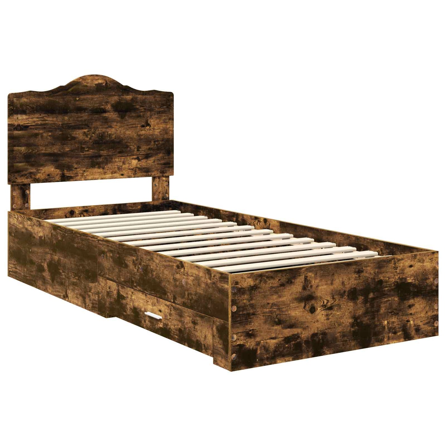 Bed Frame with Headboard Smoked Oak 70 x 190 cm Engineered Wood