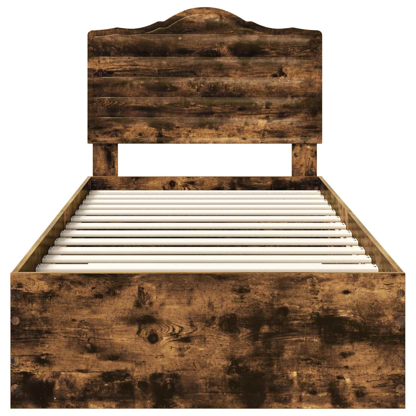 Bed Frame with Headboard Smoked Oak 70 x 190 cm Engineered Wood