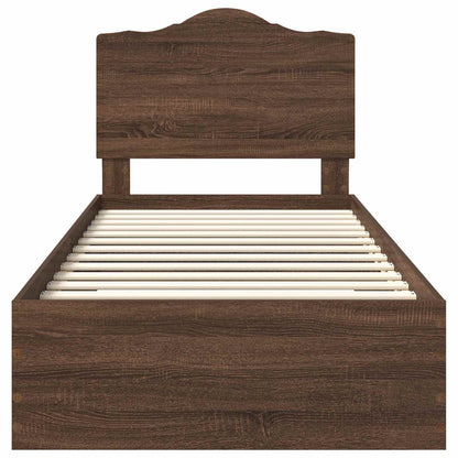 Bed Frame with Headboard Brown Oak 70 x 190 cm Engineered Wood