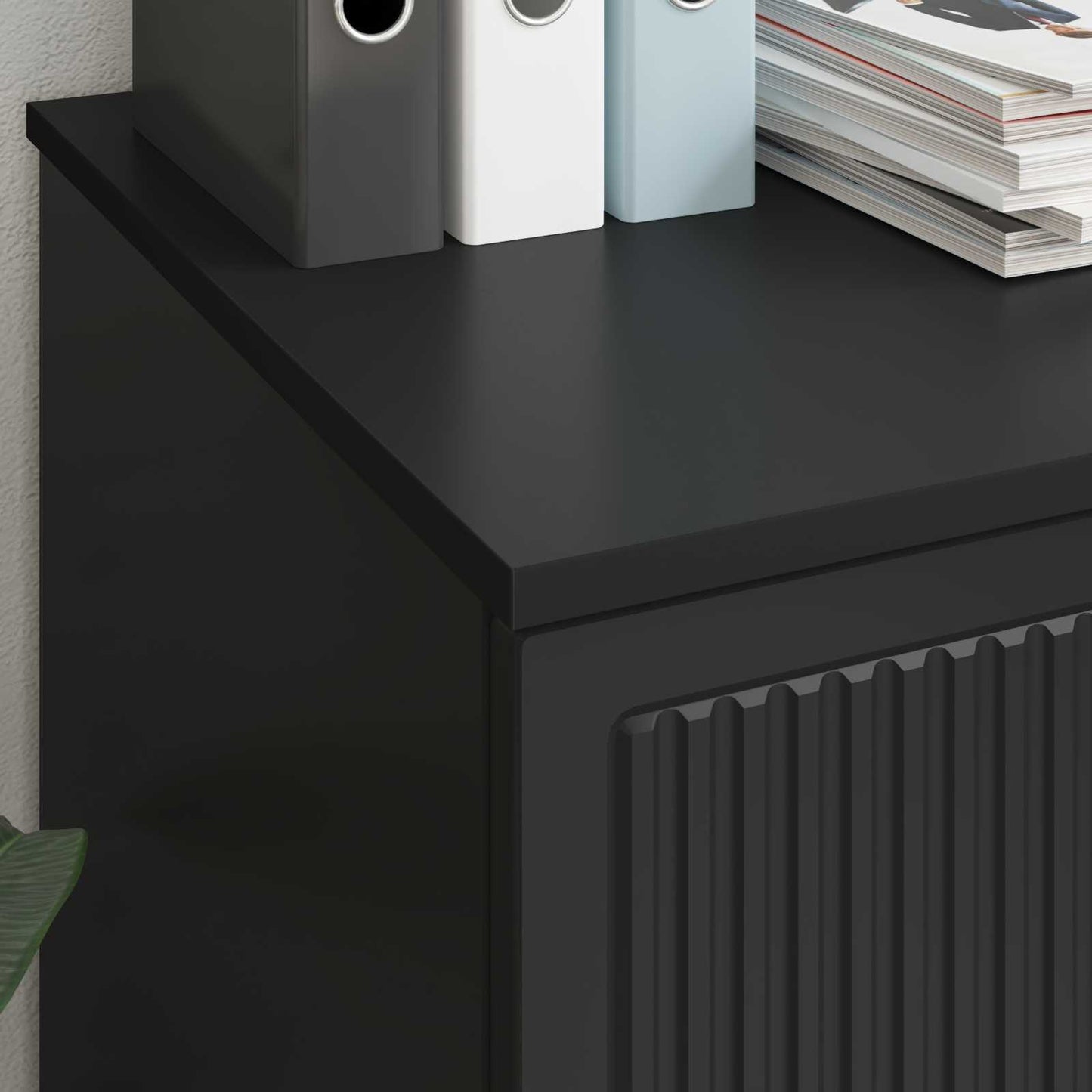 Desk Black Engineered Wood 142.5 x 50 x 75 cm