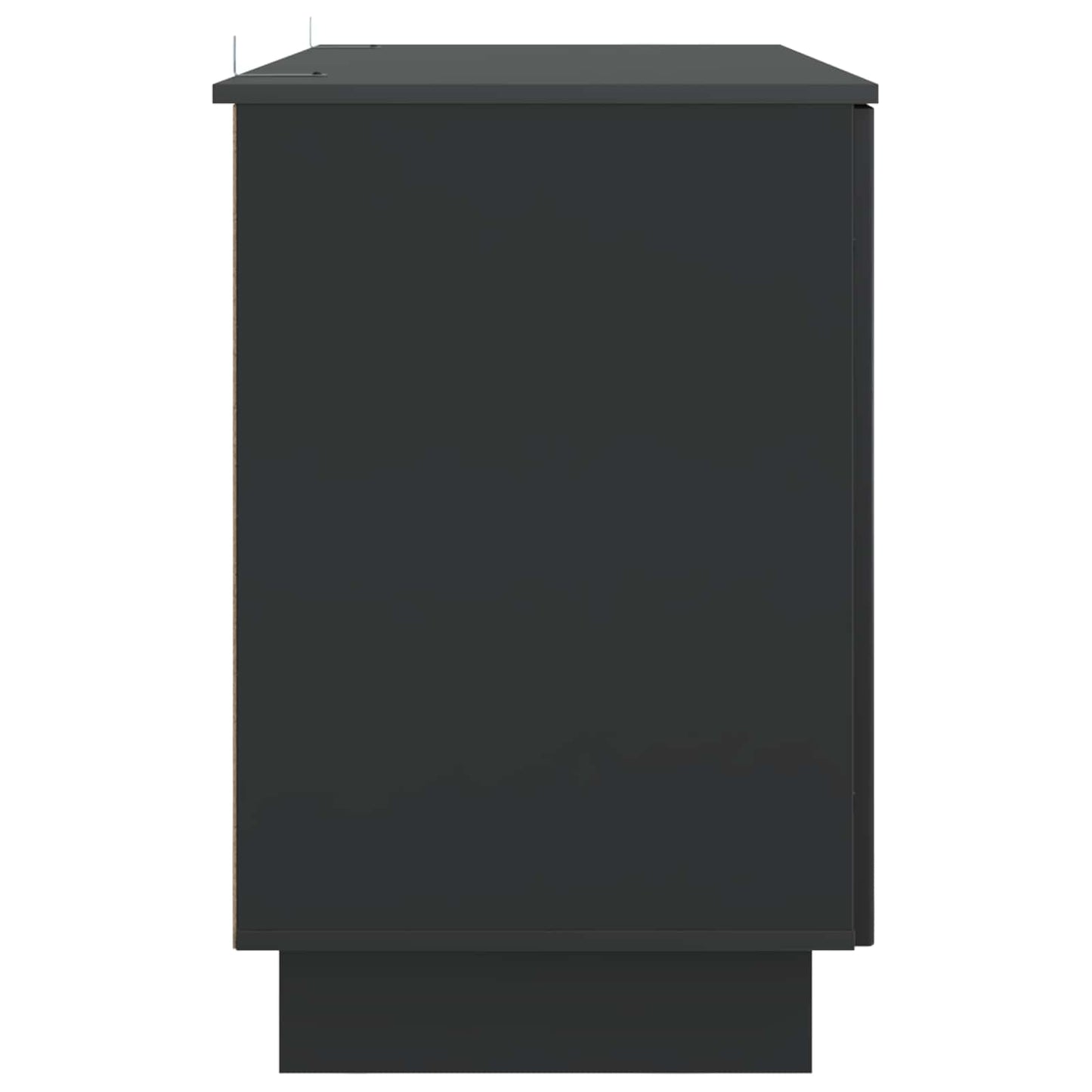Desk Black Engineered Wood 142.5 x 50 x 75 cm