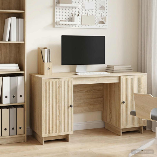 Desk Sonoma Oak Engineered Wood 142.5 x 50 x 75 cm