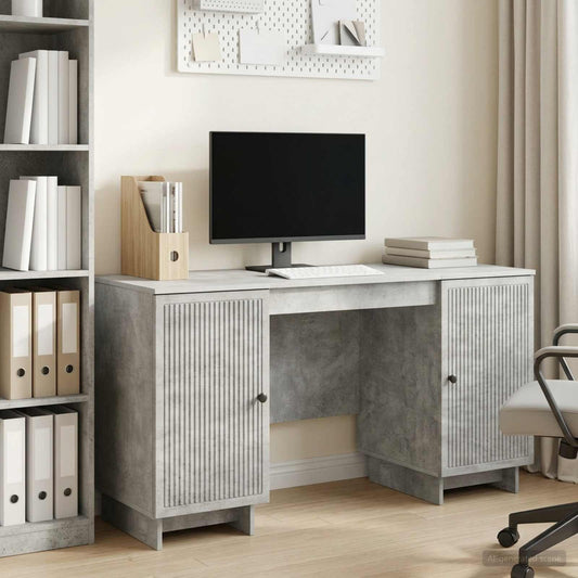 Desk Concrete Grey Engineered Wood 142.5 x 50 x 75 cm