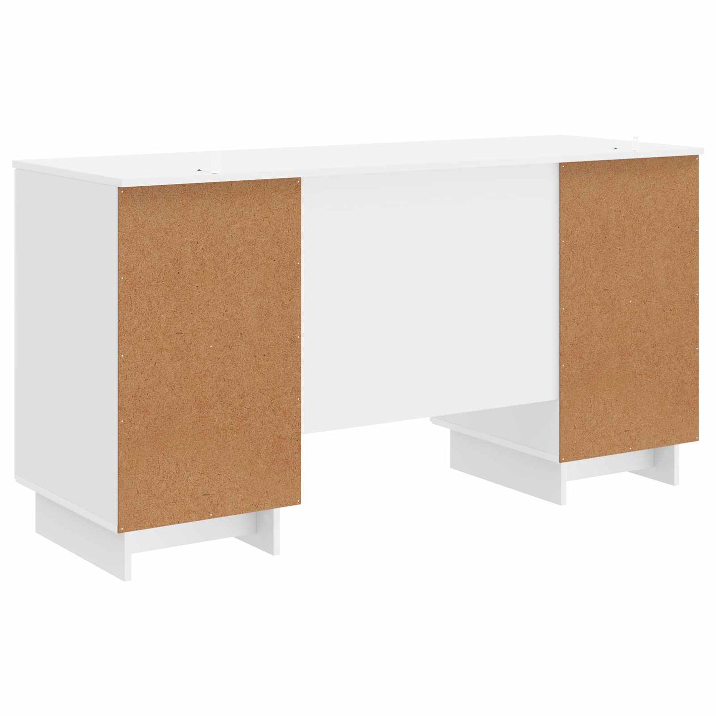 Desk High Gloss White Engineered Wood 142.5 x 50 x 75 cm