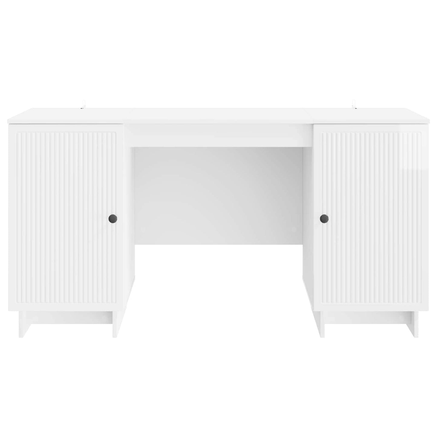 Desk High Gloss White Engineered Wood 142.5 x 50 x 75 cm