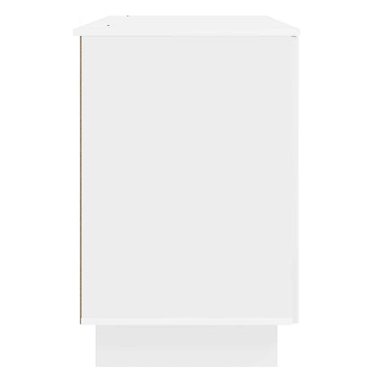 Desk High Gloss White Engineered Wood 142.5 x 50 x 75 cm