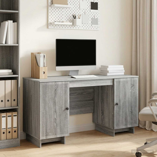 Desk Grey Sonoma Engineered Wood 142.5 x 50 x 75 cm