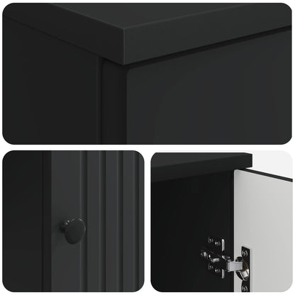Desk with Shelf Black 142.5 x 50 x 75 cm Engineered Wood