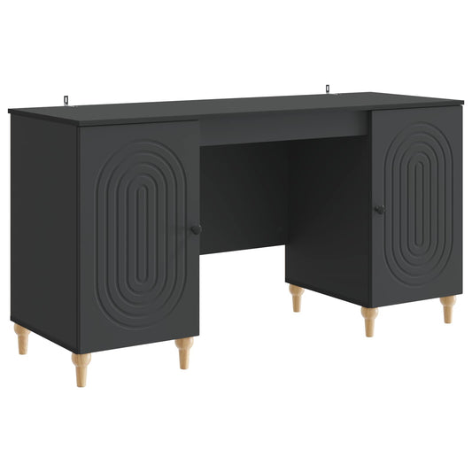 Desk Black 142.5 x 50 x 75 cm Engineered Wood
