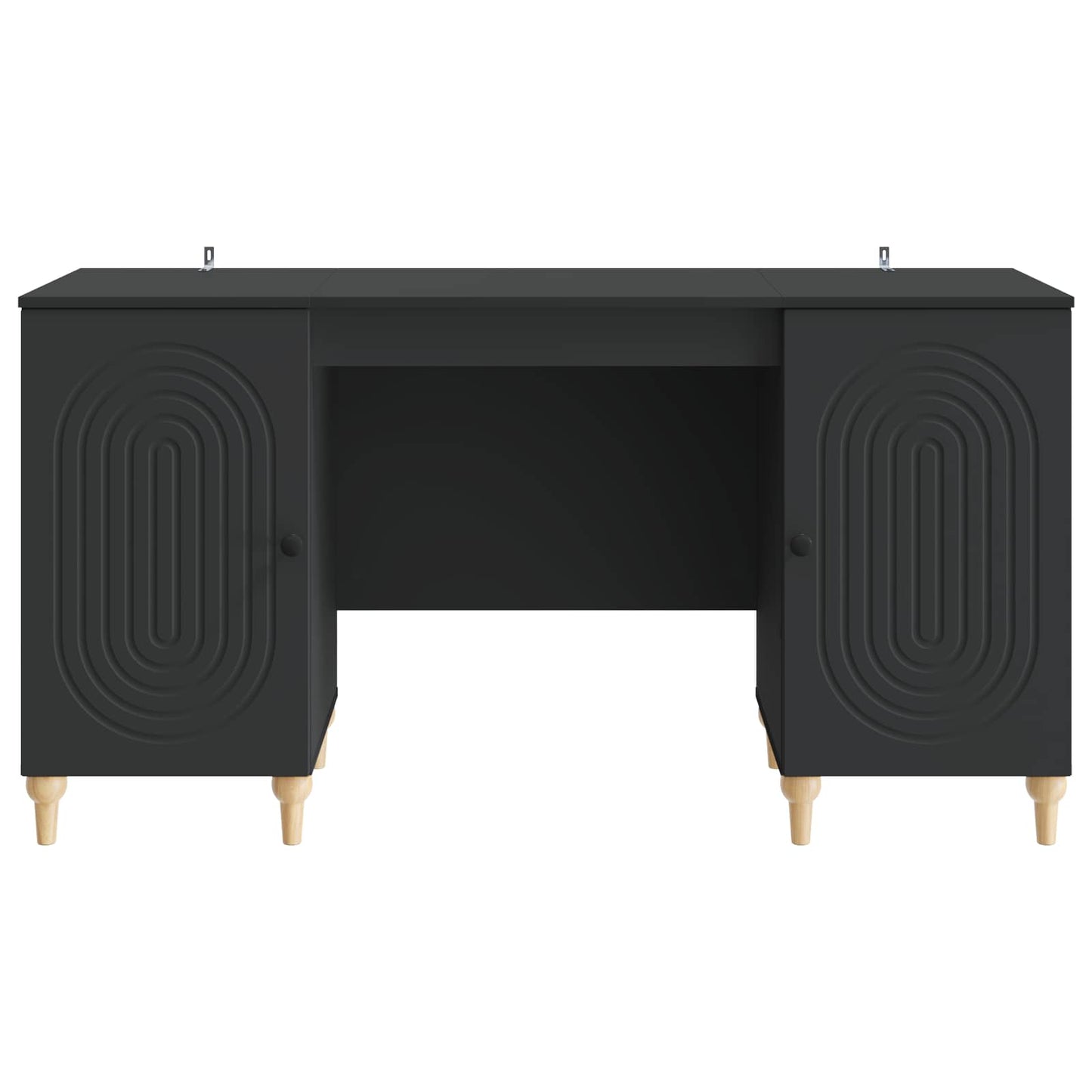 Desk with Shelf Black 142.5 x 50 x 75 cm Engineered Wood