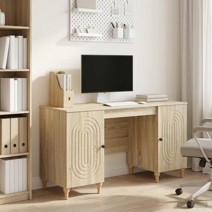 Desk with Shelf Sonoma 142.5 x 50 x 75 cm Engineered Wood