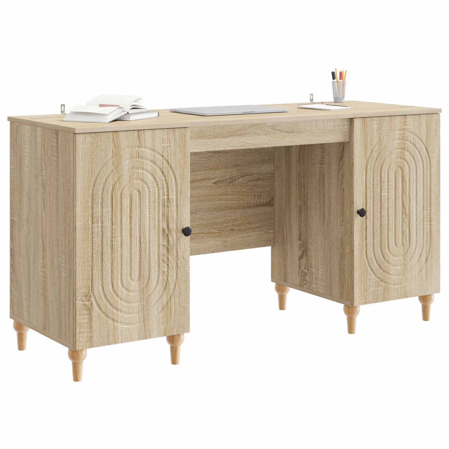 Desk with Shelf Sonoma 142.5 x 50 x 75 cm Engineered Wood