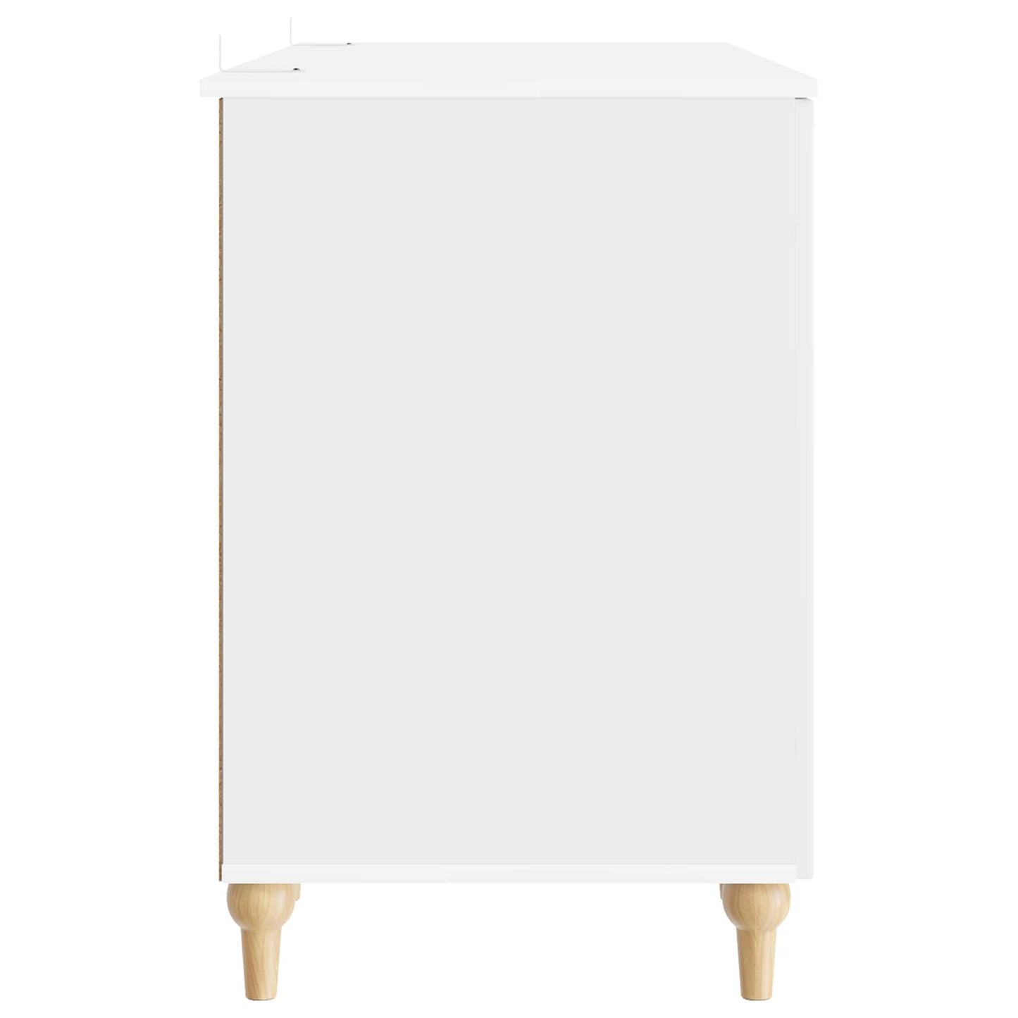 Desk with Shelf Gloss White 142.5 x 50 x 75 cm Engineered Wood
