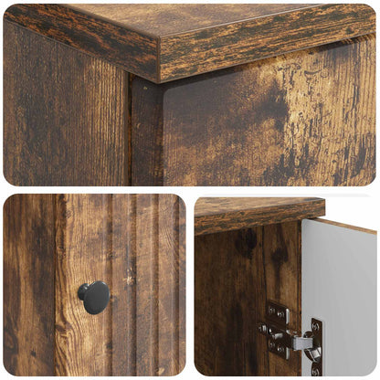 Desk with Shelf Smoked Oak 142.5 x 50 x 75 cm Engineered Wood