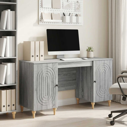 Desk with Shelf Grey Sonoma 142.5 x 50 x 75 cm Engineered Wood