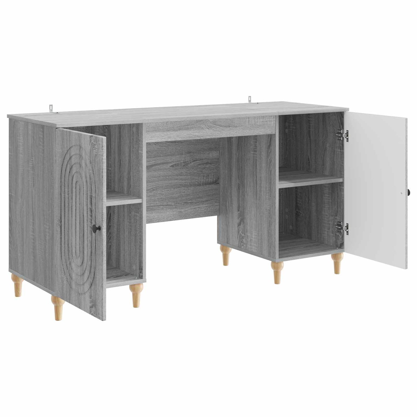Desk with Shelf Grey Sonoma 142.5 x 50 x 75 cm Engineered Wood