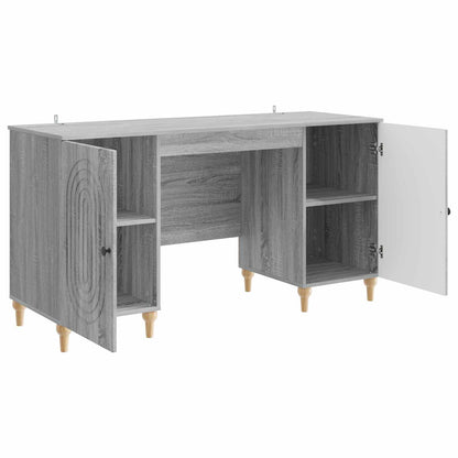 Desk with Shelf Grey Sonoma 142.5 x 50 x 75 cm Engineered Wood