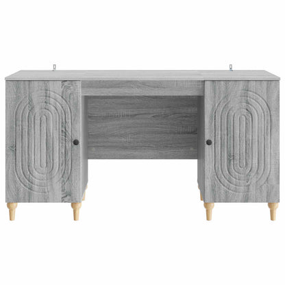 Desk with Shelf Grey Sonoma 142.5 x 50 x 75 cm Engineered Wood