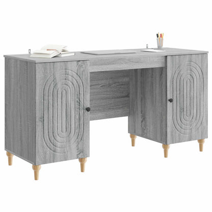 Desk with Shelf Grey Sonoma 142.5 x 50 x 75 cm Engineered Wood