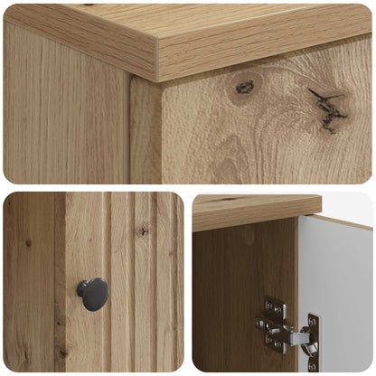 Desk with Shelf Artisan Oak 142.5 x 50 x 75 cm Engineered Wood